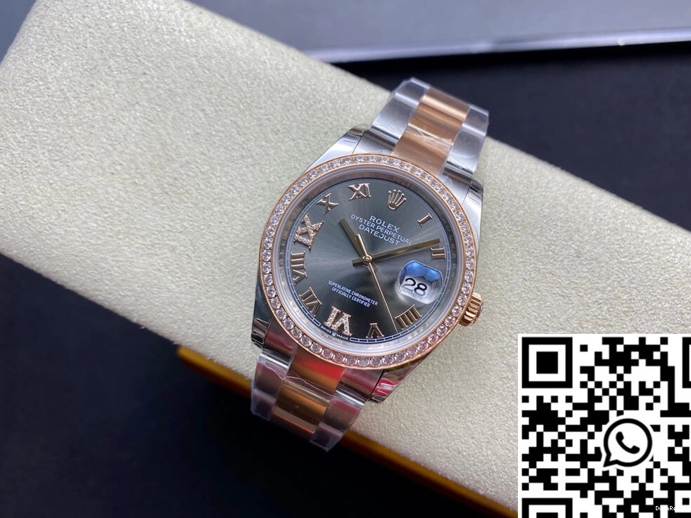 Diamond-set Rolex Factory Datejust M126281RBR-0012 EW Bezel 1205